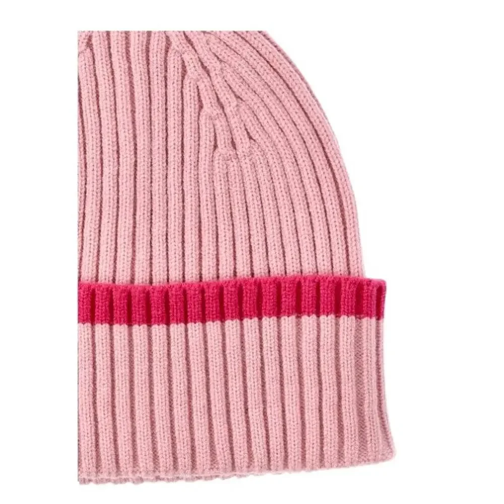 Time and Tru Women's Striped Beanie With Gloves, One Size Fits Most, Dusty Rose